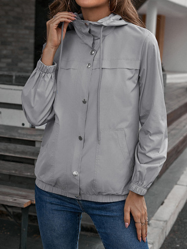 Gabardina Mujer Impermeable Casual Chamarra Rompevientos