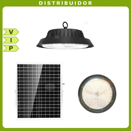 Lampara Campana Led Ufo Con Panel Solar 200w Ip67