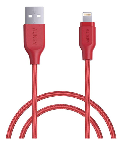 Cabo Usb Lightning Aukey Cb-al1 120cm Red Mfi Certificado