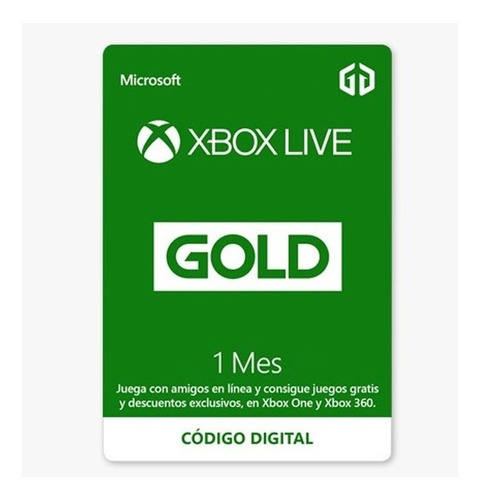 Imagen 1 de 1 de Tarjeta Xbox Live Gold ( Codigo) Envio Inmediato