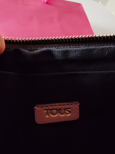 Bolsa Clutch Extra Grande T.o.u.s Original Kaos Marrón Oscuro Lisa Oro Marrón Oscuro (Usado)