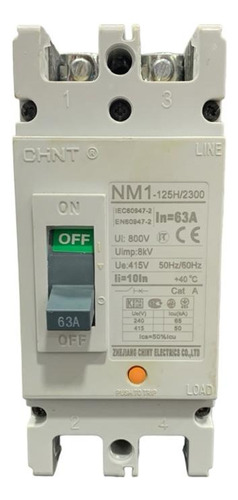 Breaker Chint Nm1/2-125h/63a 2x 63 Amp 800v