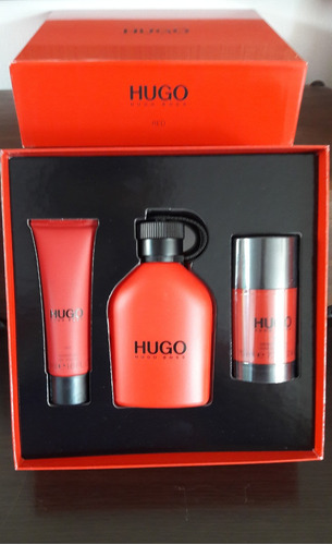 Perfume Set Hugo Boss Red 125ml Caballero Original
