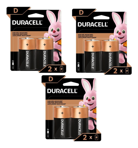 Duracell D2 Pilas Grande - Pack X 6 Unidades