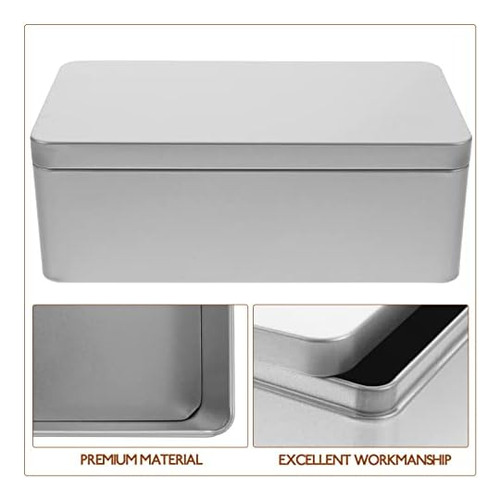 Luxshiny Latas De Metal Rectangulares 2 Piezas Caja De Lata