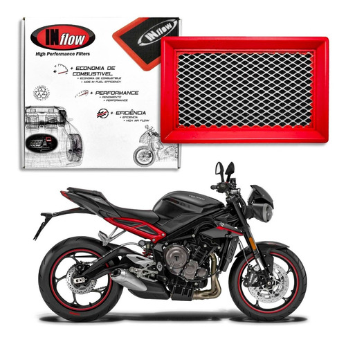 Filtro Ar Esportivo Inbox Inflow Street Triple 675 2017