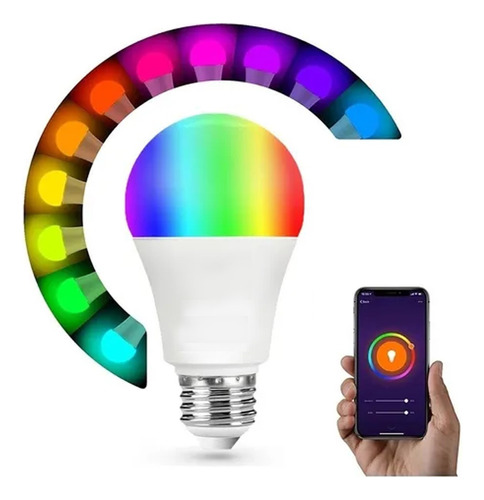 Lampara Led Rgb 10w E27 220v Control Remoto Foco 16 Colores