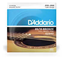 Comprar Cordas Para Violão 12 Cordas D'addario 85\u002F15 Ez940 .010-.050