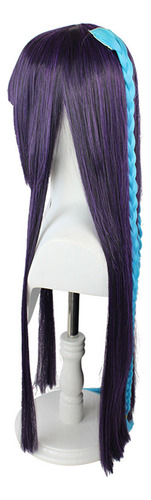 Peluca Para Cosplay, 80 Cm, Color Azul Oscuro, Trenzas Divid