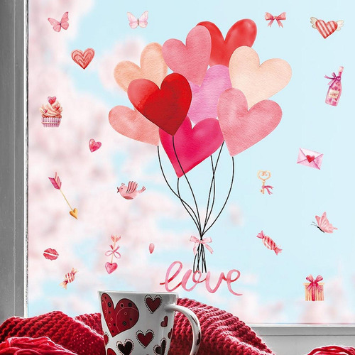 2 Pegatinas De Pared Para El Día De Valentín, Pegatinas