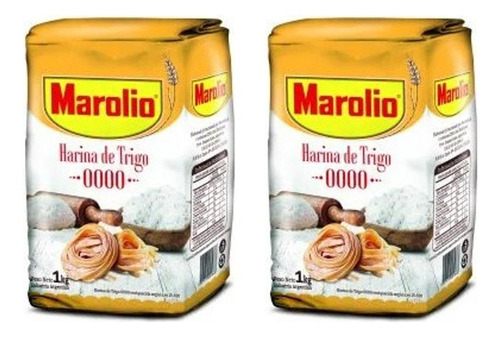 Pack X2u Harina 0000 1 Kg Marolio Harinas De Trigo