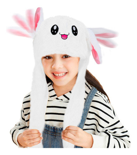 Gorro Para Frio Luz Led Pikachu Peluche Orejas Movibles Niño