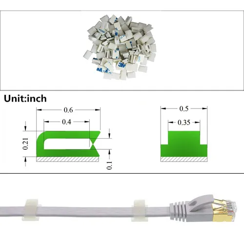 Clips De Cable Ethernet Adhesivo, Soporte De Clips De Alambr