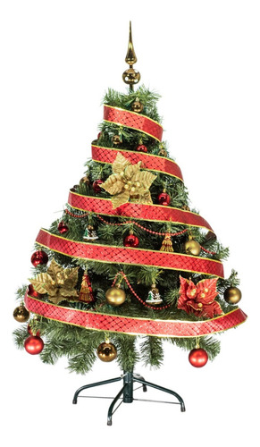  Arbol De Navidad Tronador Lujo 1,20mts Con Adornos Kit X30