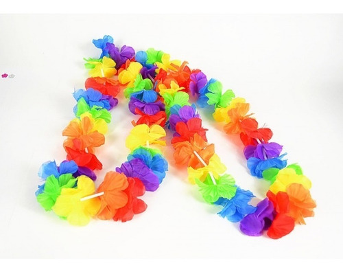 50 Collar Hawaiano Neon Flores Fiestas Disfraces Boda Evento