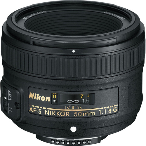 Lente Nikon 50mm F/1.8g Fx Af-s Autofoco Case Parasol Nfe