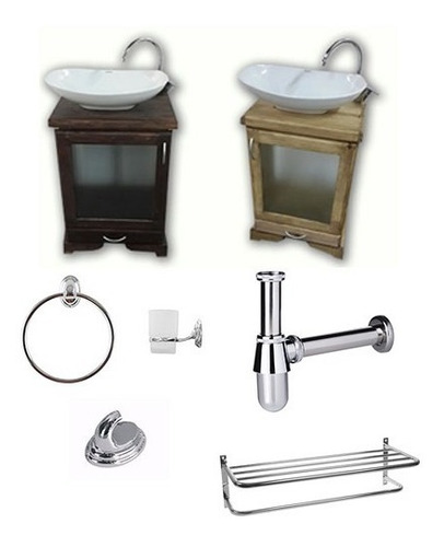Imagen 2 de 6 de Combo Set Griferia Lavatorio Monocomado + Bacha Maral 40cm