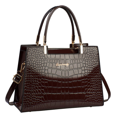 Bolsa Grande Estampado Cocodrilo Para Mujer Elegante