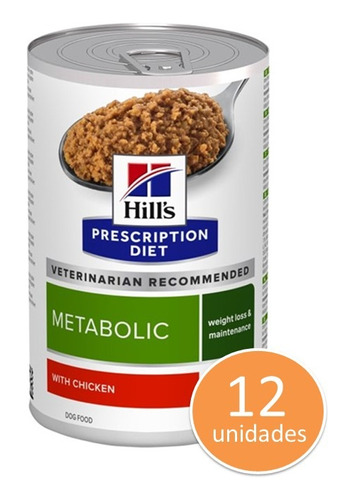 12 X Lata Hills Perro Metabolic 370gr. Np 