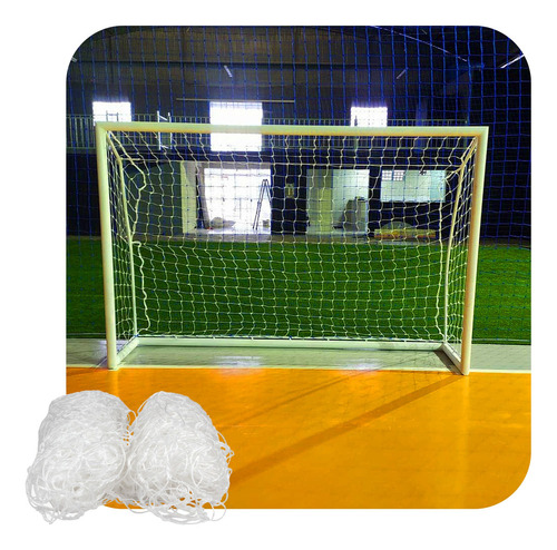 Rede De Futebol De Salão (futsal) - Fio 2 Nylon (par)