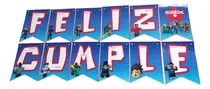 Comprar Banderines Roblox Personalizado Feliz Cumple Azul Roblox