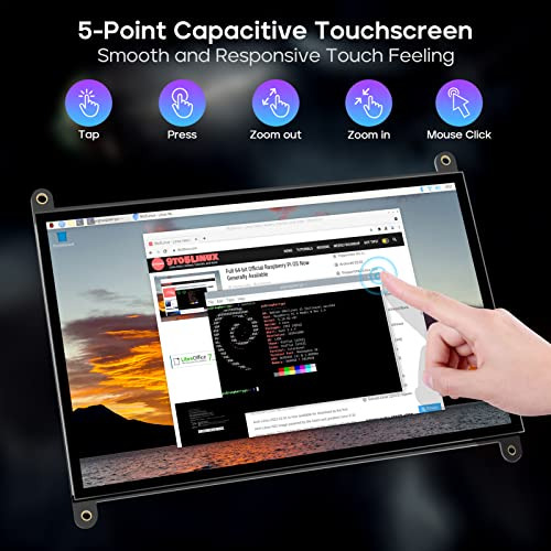 Pantalla Roadom Raspberry Pi, Monitor De Pantalla Táctil 10.