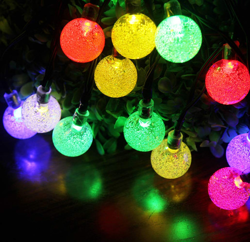 Cadena De Luces Solares Splocolor Para Exteriores, 20 Pies,