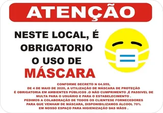 Mensagem - Obrigatório Uso De Máscaras Emoji C/ N.o Decreto