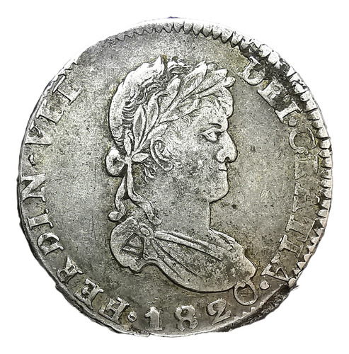 2 Reales Plata Guerra De Independencia 1820 Zs Realista