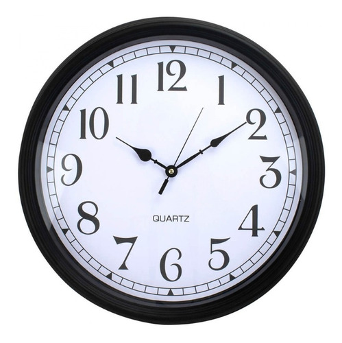 Relógio De Parede Redondo Preto 46x46 Cm