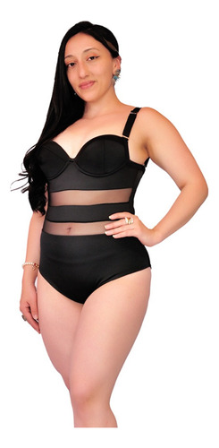 Vestido De Baño Para Mujer Curvy Entero Con Transparencia 