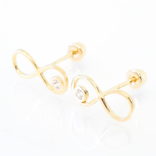 Amor Eterno - Broqueles Infinito / Aretes / Oro Sólido 10k