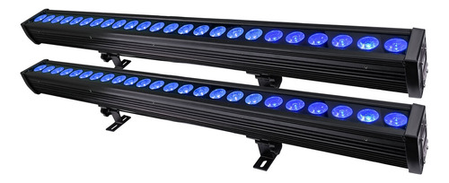 Kit 2 Ribaltas Led Outdoor 24x12w Rgbw Quadriled Pixel 4n1 110v/220v