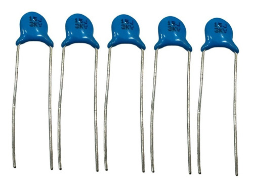 Kit Com 5 Capacitor Cerâmico Disco 15pf 3kv