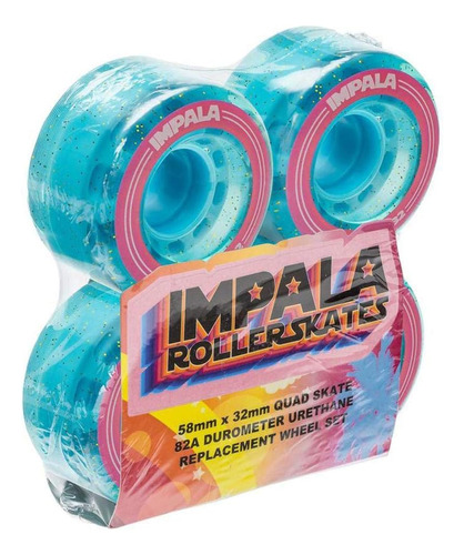 Impala Roller Skates Paquete De 4 Ruedas - Purpurina Holográ