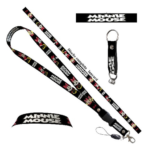 Lanyard Porta Gafete Porta Credencial Mikey Minie Mouse