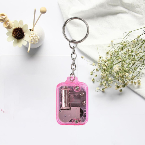 Mini Caja Musical Llavero Colgante Juguetes Regalo De Rosado