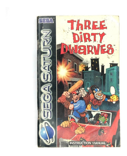 Three Dirty Dwarves - Manual Original Sega Saturn Raro Eur