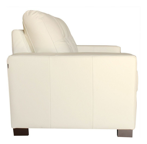 Sofá 3 Lugares Sala De Estar Milão Couro Off White- Granbelo