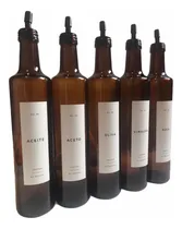 Comprar Set X5 Aceiteras Vidrio Ambar Etiqueta Tienda Mama