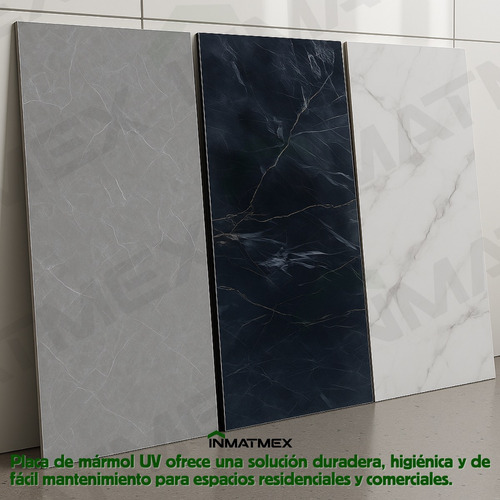 Panel Tipo Marmol Para Cocinas 4pz 60x120 Cm Inmatmex Color Blanco MÁRMOL 60X120