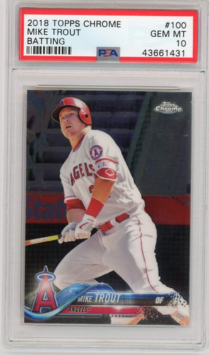 Mike Trout 2018 Topps Chrome Batting 100 Tarjeta De Béisbol 