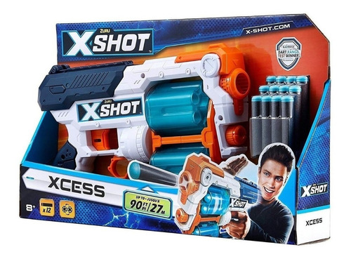 Pistola X-shot Xcess Tk-12 Lanza Dardos Zuru 20 Metros 