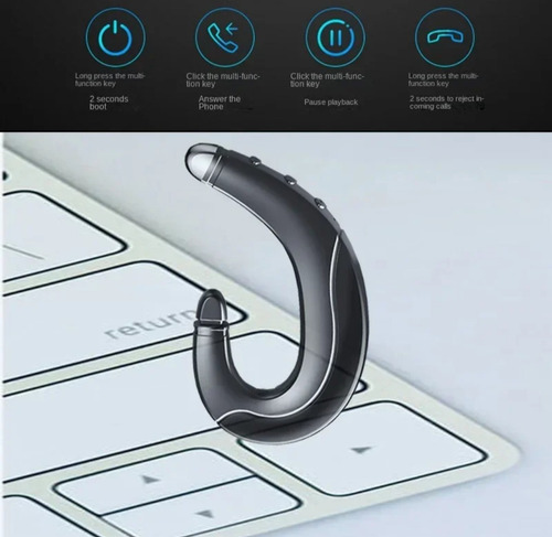 Fone De Ouvido Bluetooth Sem Fio Condução Óssea