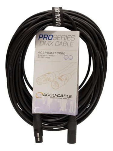 Cable Accu Ac3pdmx50pro 3 Pines 50 Pies Dmx Cable