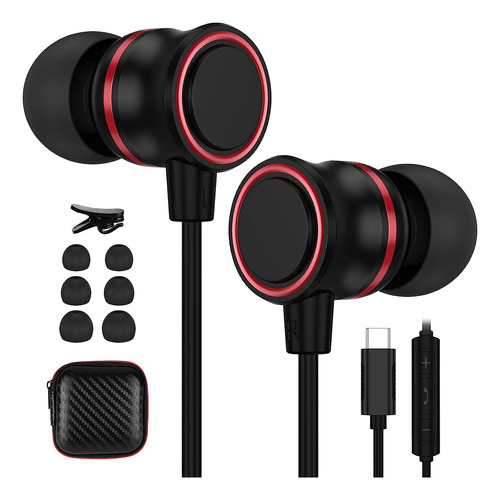 Auriculares Acaget, Microfono/negro/cable Usb C