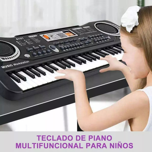 X 61 Teclas Electrónico Piano Digital Musical Con Micrófono