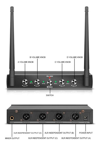 Sistema De Micrófono Inalámbrico Debra Audio Pro Uhf De 4...