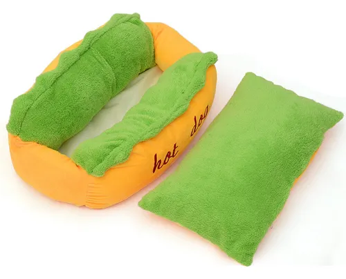 Cama Para Mascotas Con Forma De Hot Dog, Innovadora, Extraíb