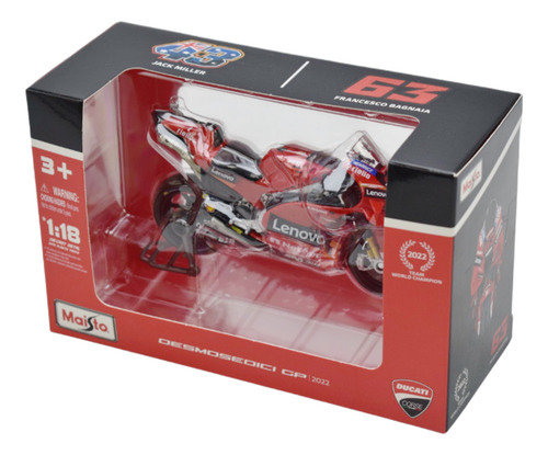 Ducati Desmosedici Gp 2022 Francesco Motocicleta 1:18 Maisto